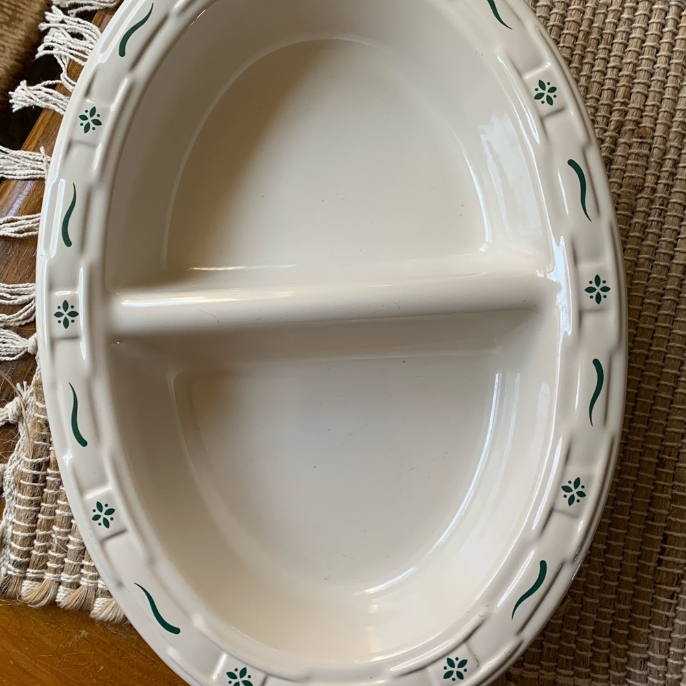 Longaberger Divided Oval Serving Dish